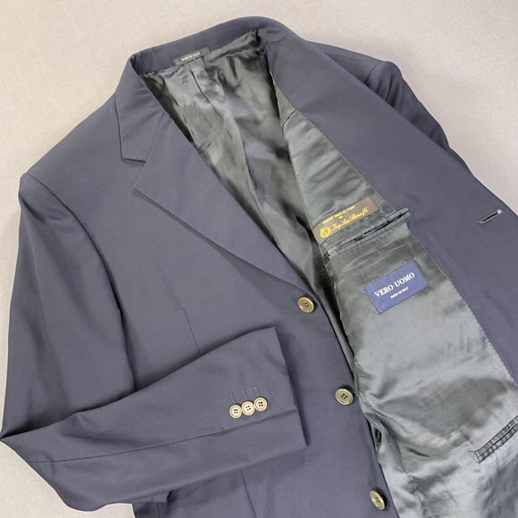 Mabrouomo Blazer Men 42 Navy Loro Piana Super 150s Wool Sport Coat Made Italy